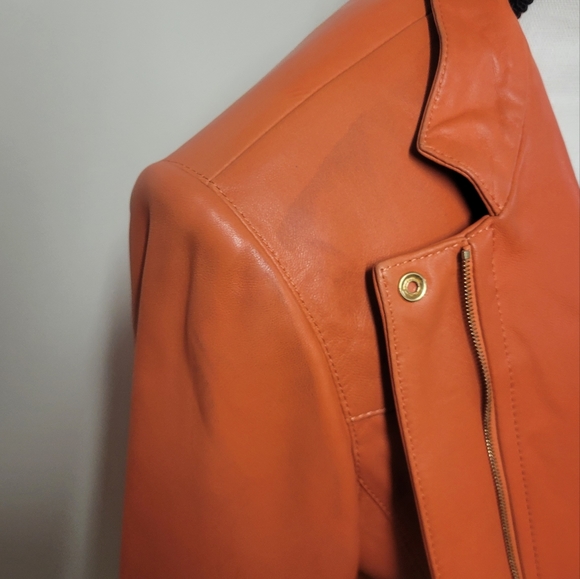 St. John Sport by Marie Gray Leather Jacket - Picture 10 of 11